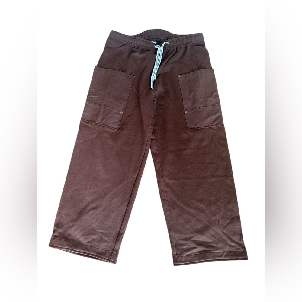 NWT BROWN Cargo Wide-Leg SweatPants Joggers Utility Pull On Drawstring Baggy 2XL